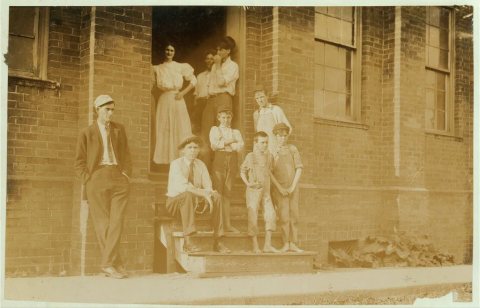 The youngest children I saw going into Tombigbee Cotton Mill