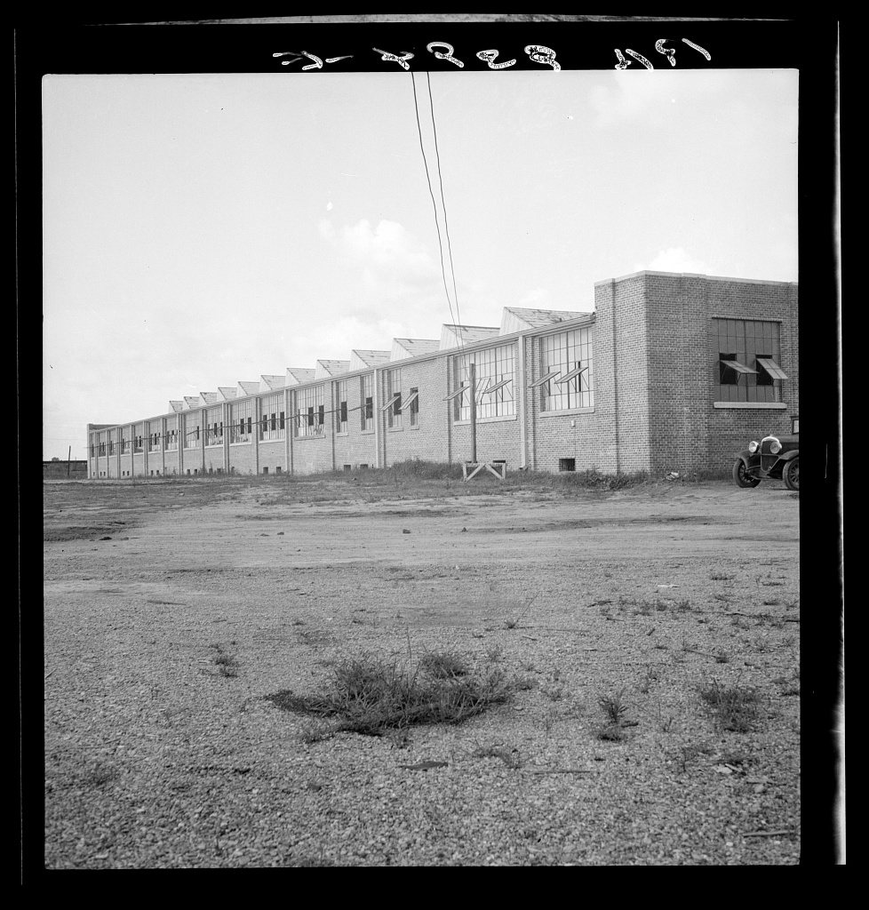 Textile factory built by Work Projects Administration (WPA) and leased to private industry to bring payroll to Brookhav…