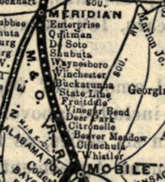 Mobile and Ohio Railroad, Meridian to Mobile (1903)