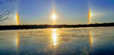 Sun Dog over Mississippi River