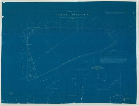 Map of Arcadia Rifle Range Reserve and Jefferson Barracks, Missouri