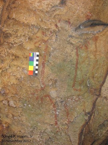 A painted zoomorph at Petit Jean State Park