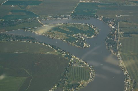 Aerial view of Big Lake, Missouri 9-2-2013