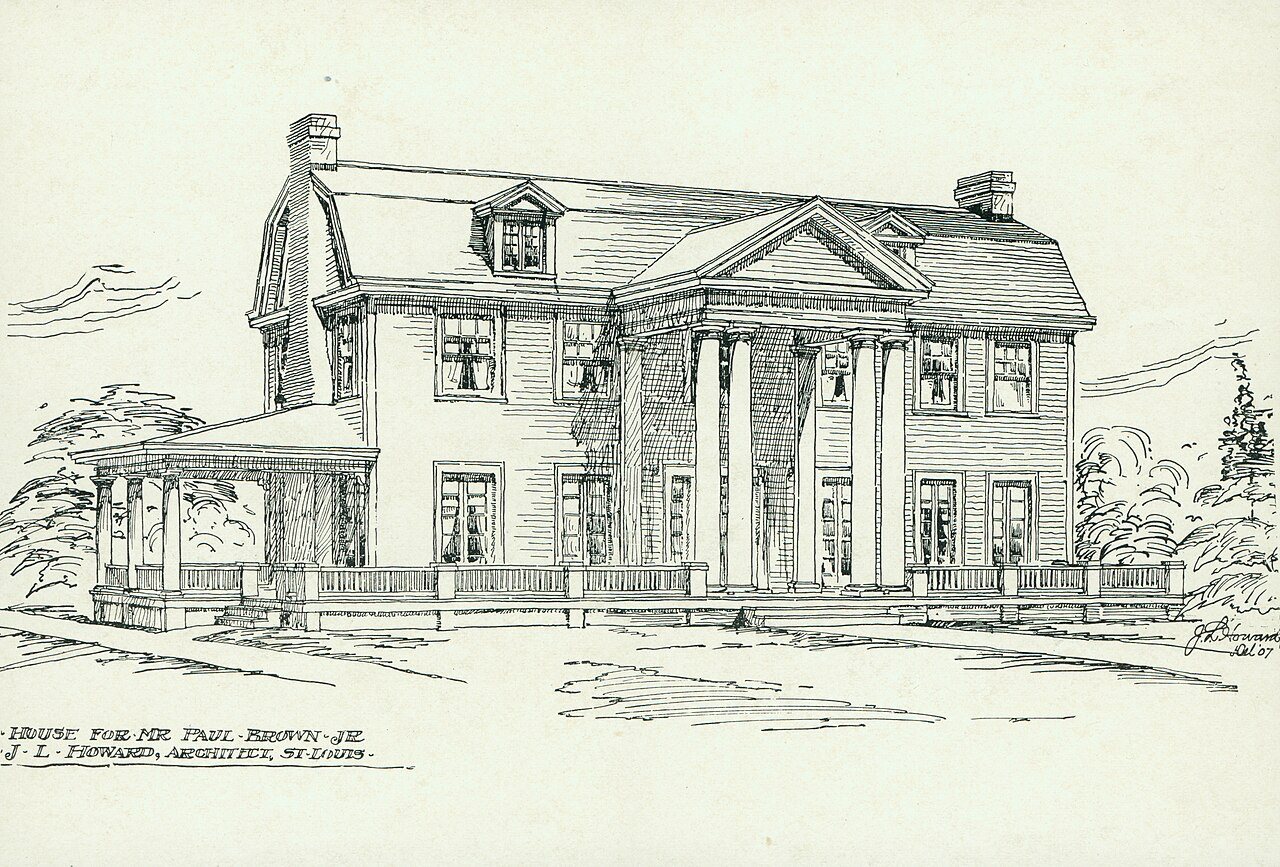 Paul Brown Jr. Residence. Glen Echo Park, Normandy, Missouri. J.L. Howard, Architect