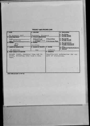 Project Blue Book report - 1957-10-7228365-Piedmont-Missouri