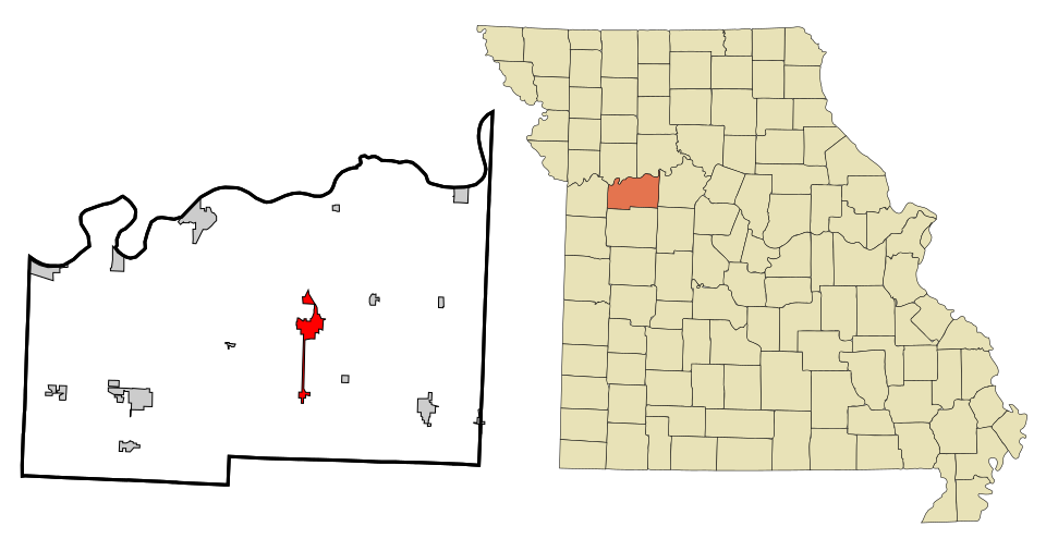 Locator map of Higginsville