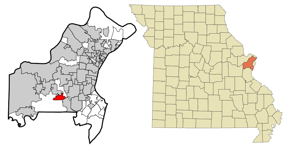 Locator map of Valley Park