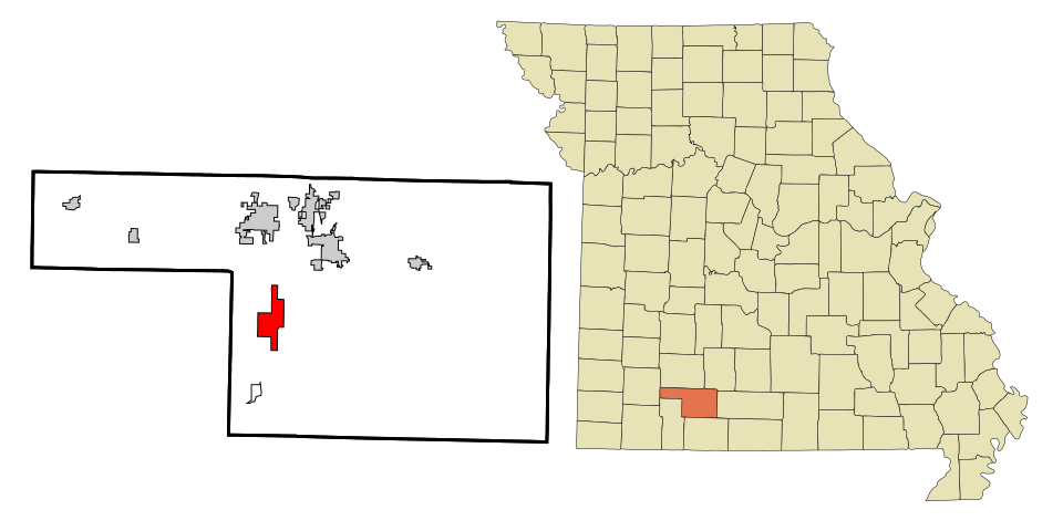 Locator map of Highlandville