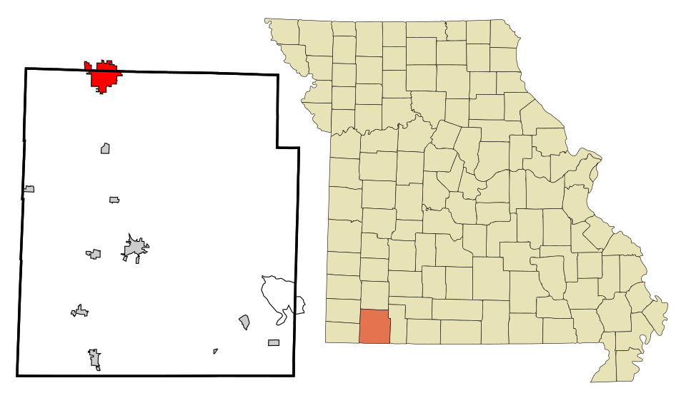 Locator map of Monett
