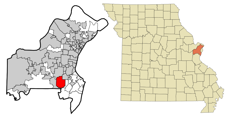 Locator map of Sunset Hills