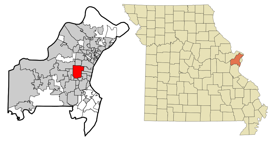 Locator map of Ladue