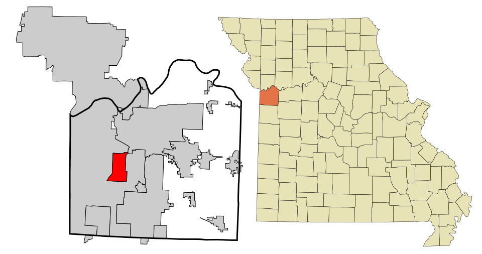 Locator map of Raytown