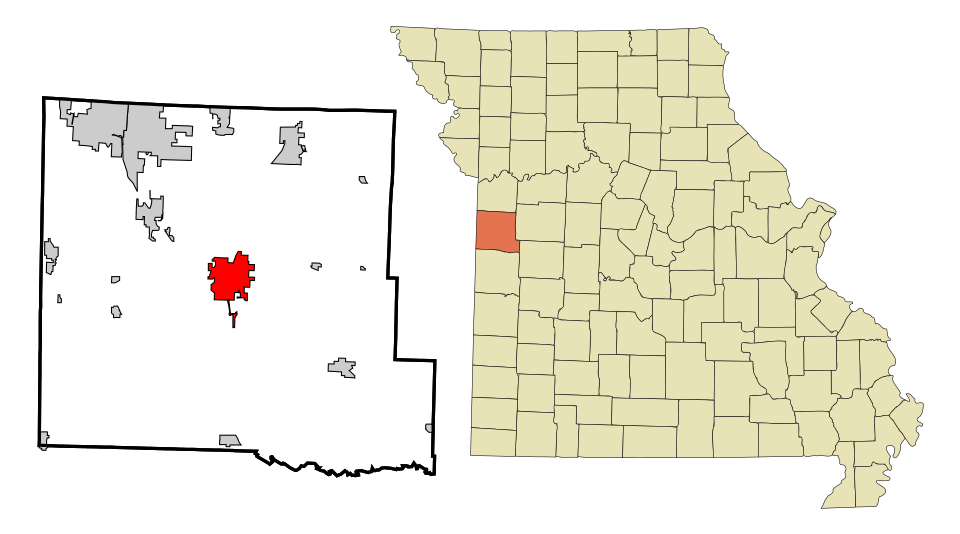 Locator map of Harrisonville