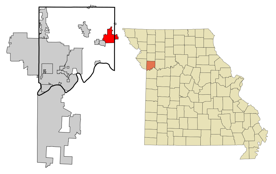 Locator map of Excelsior Springs