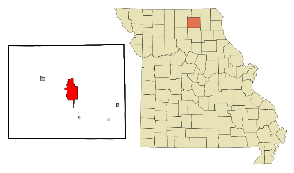Locator map of Kirksville