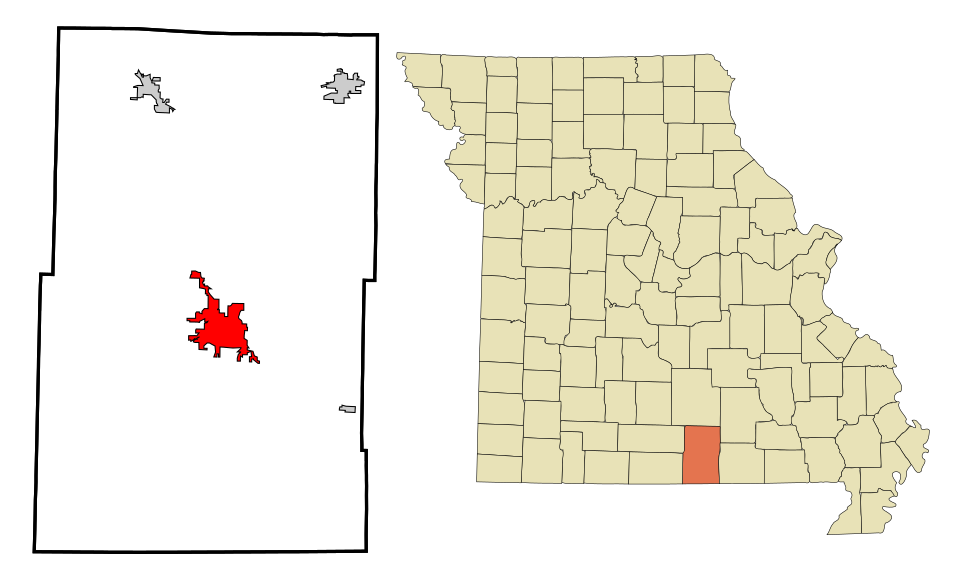 Locator map of West Plains