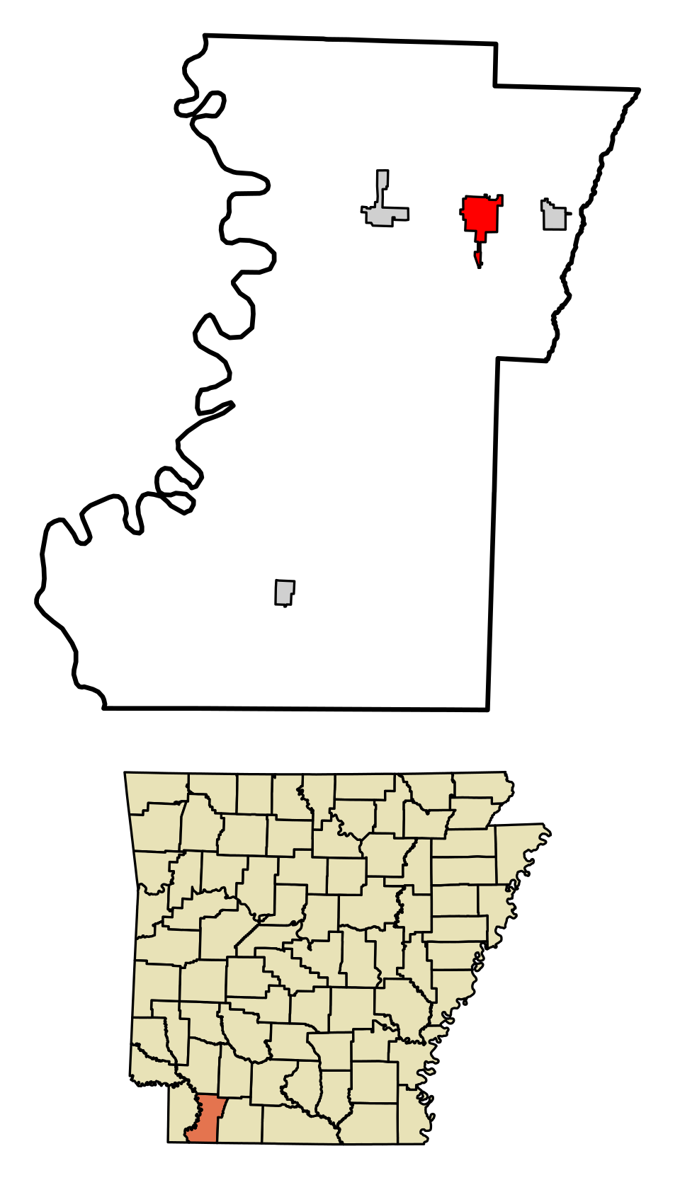 Locator map of Stamps