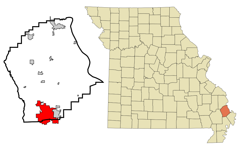Locator map of Sikeston