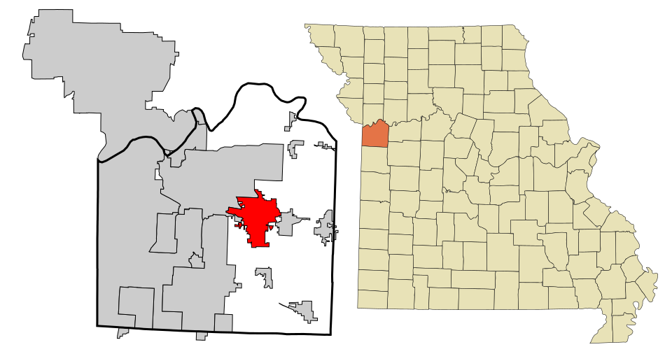 Locator map of Blue Springs