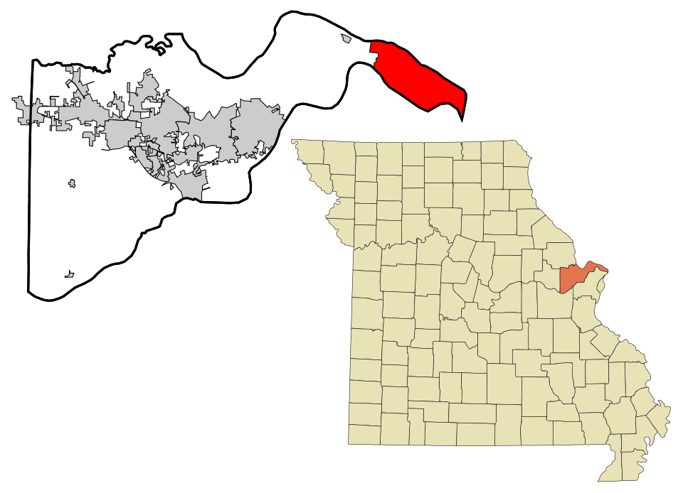Locator map of West Alton