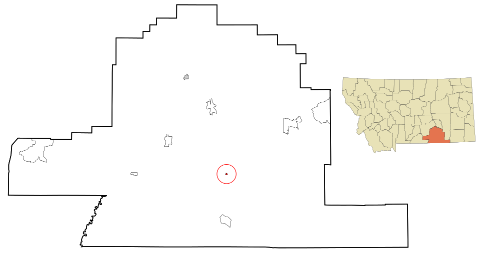 Locator map of Lodge Grass