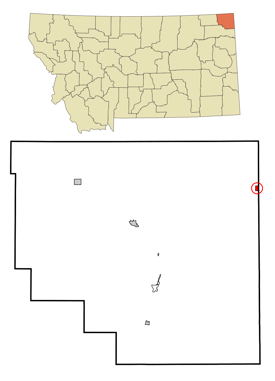 Locator map of Westby