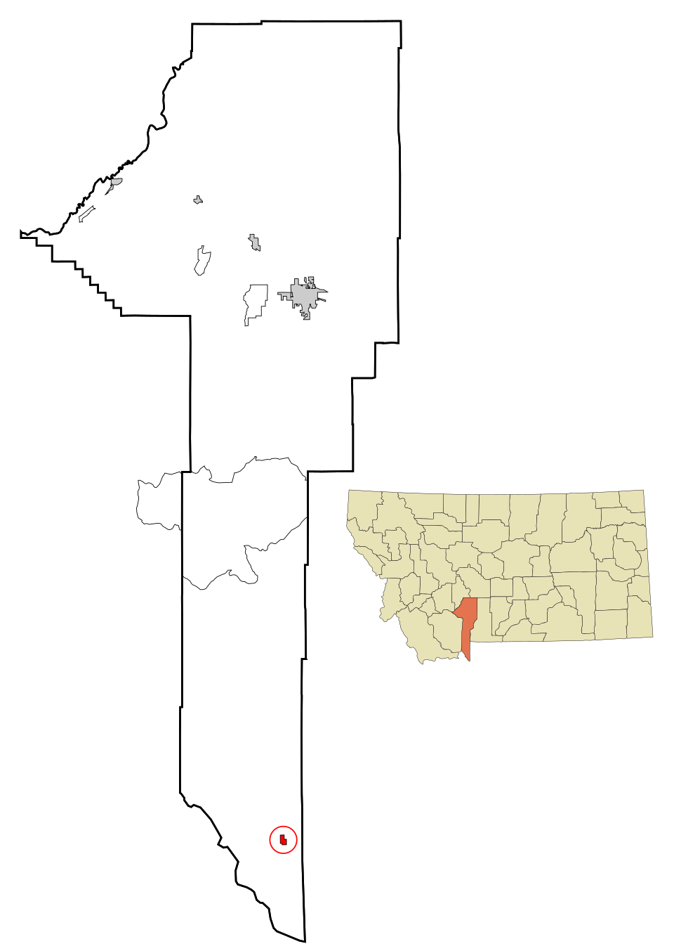 Locator map of West Yellowstone