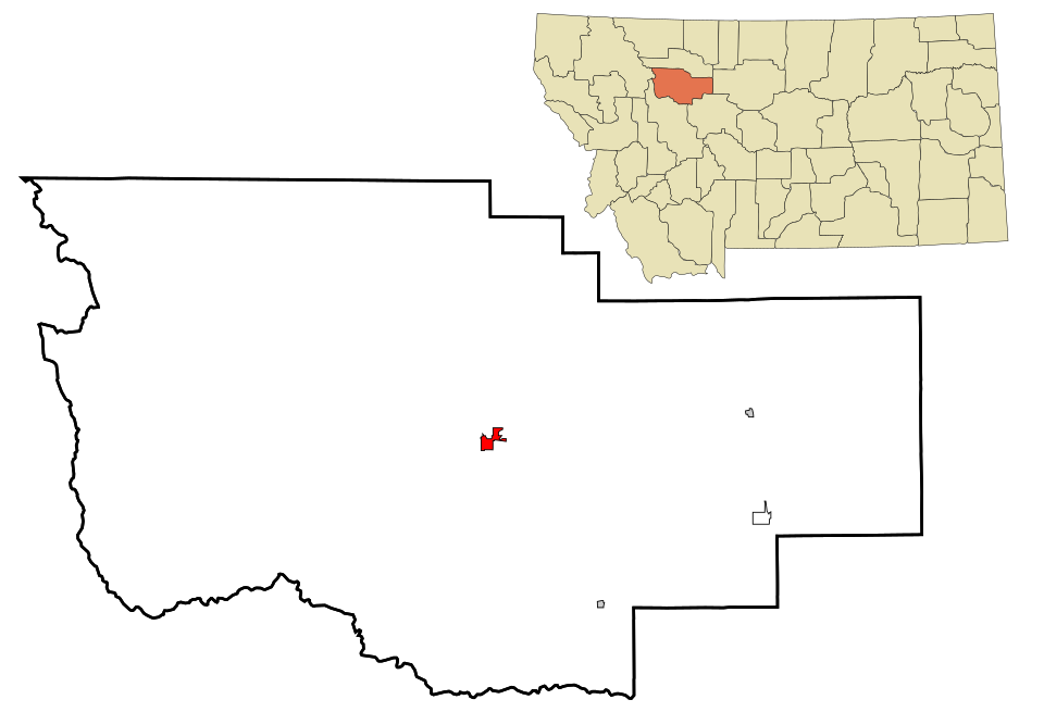 Locator map of Choteau