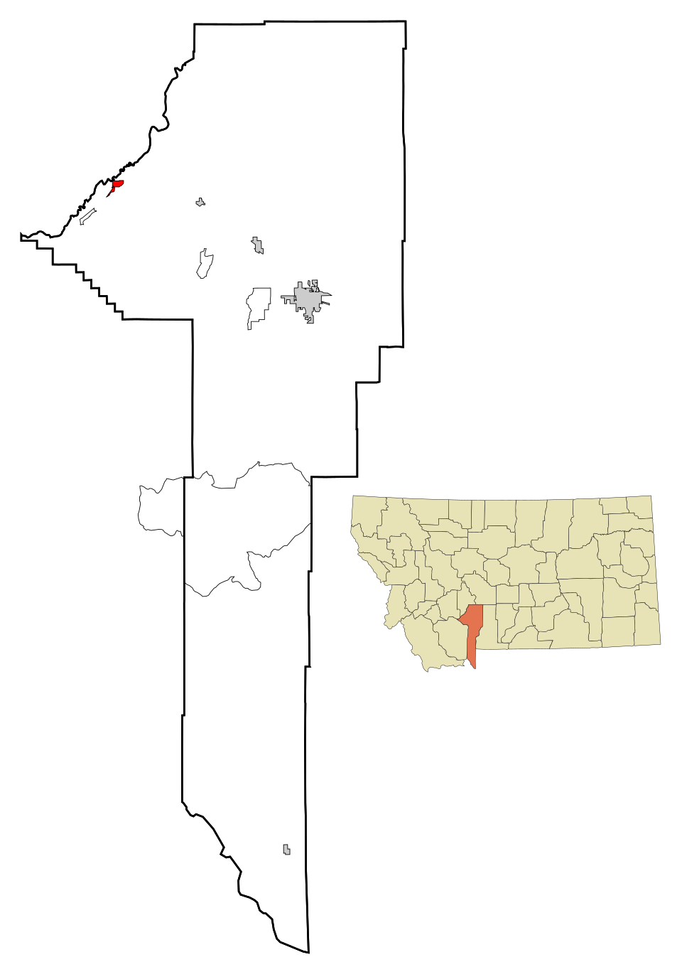 Locator map of Three Forks