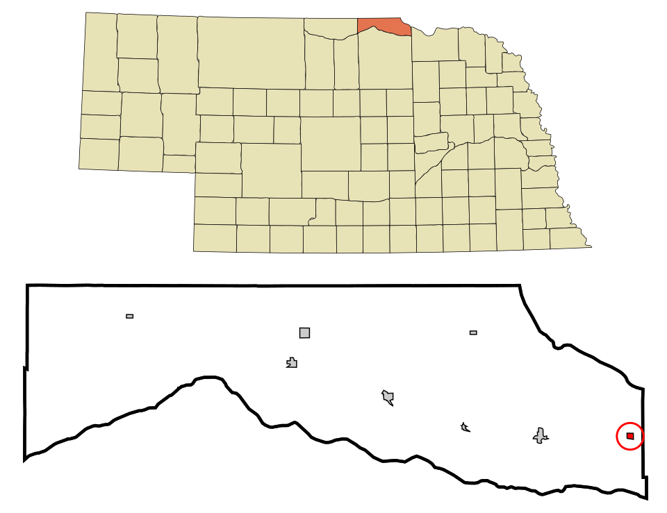 Locator map of Monowi