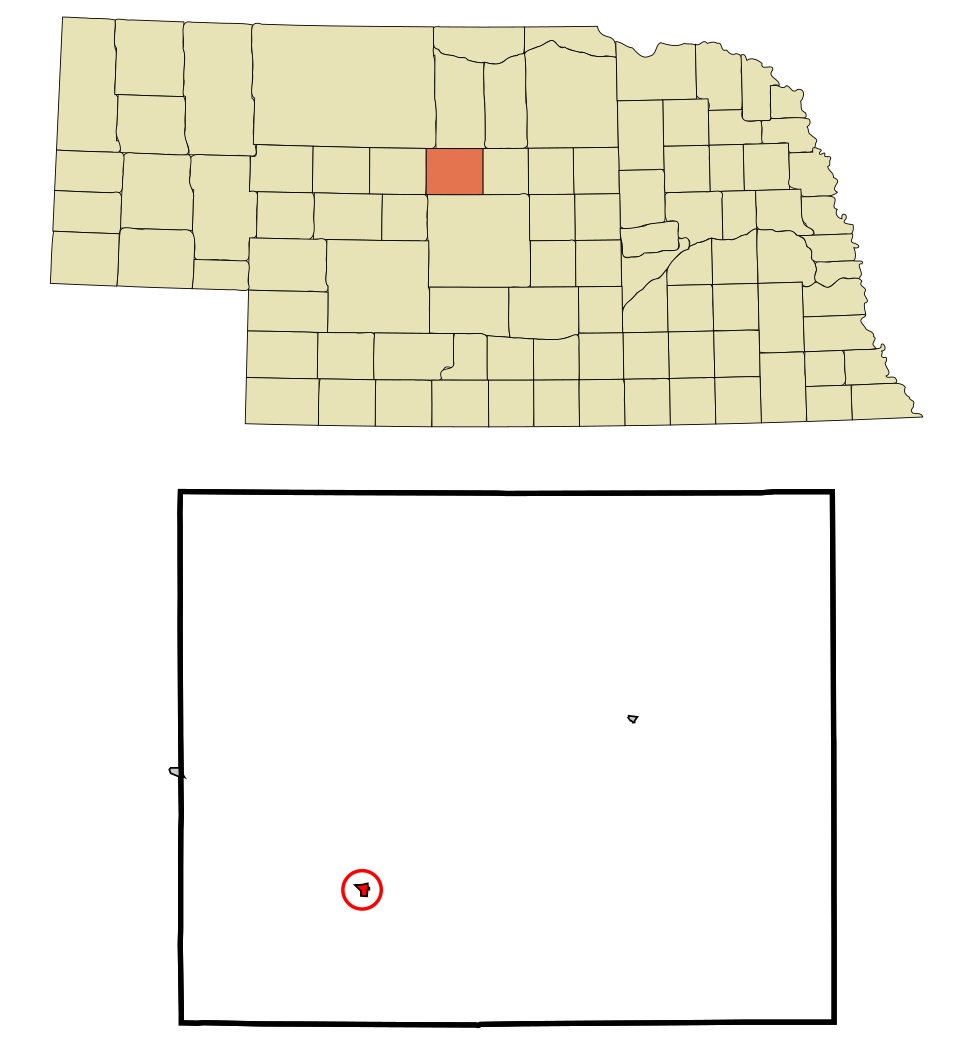 Locator map of Dunning