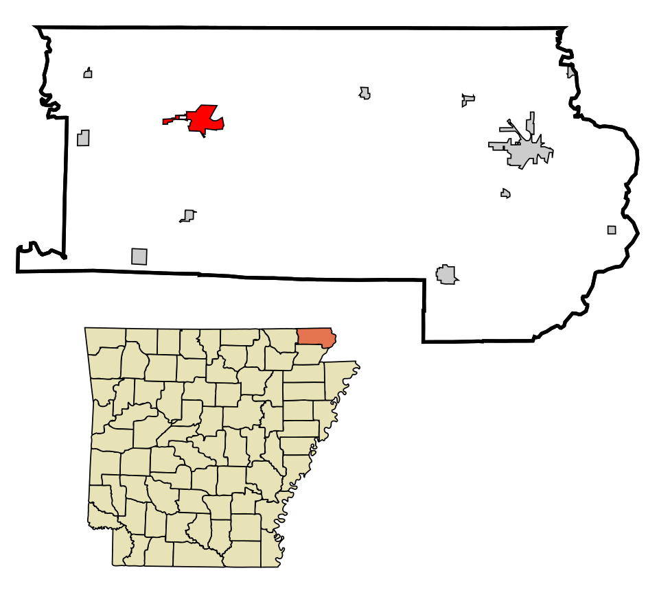 Locator map of Corning