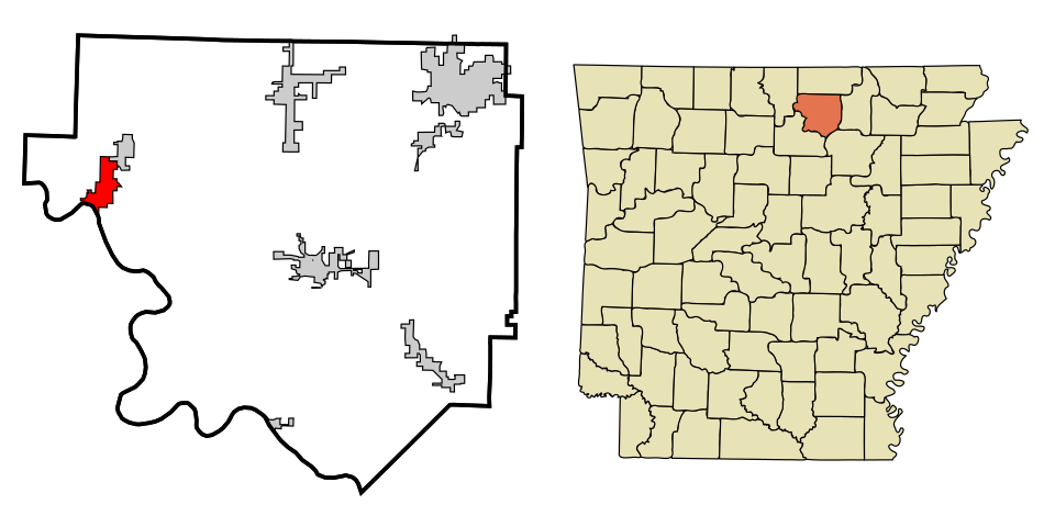 Locator map of Calico Rock