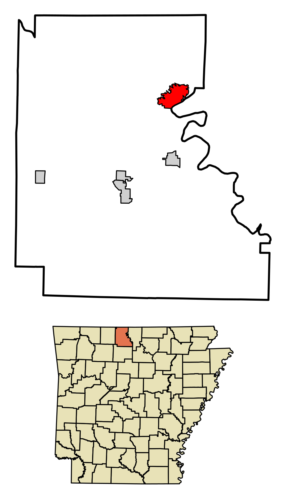 Locator map of Bull Shoals