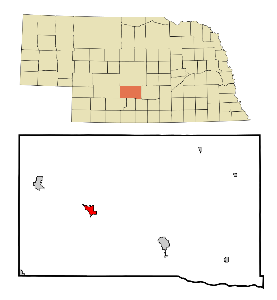 Locator map of Cozad