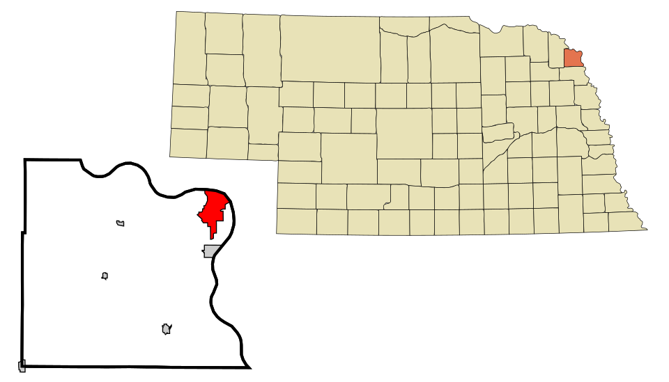 Locator map of South Sioux