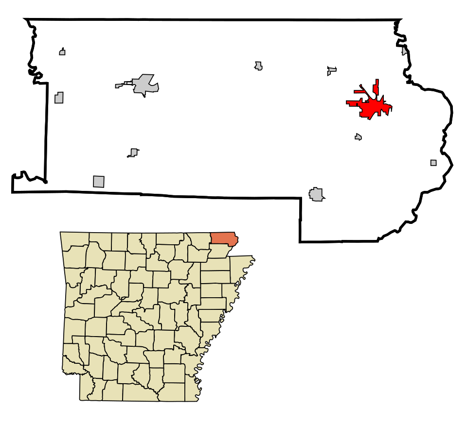 Locator map of Piggott