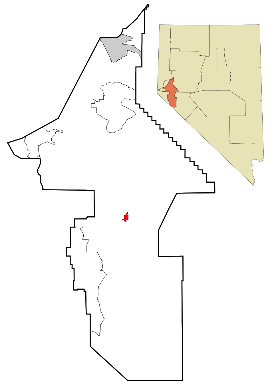 Locator map of Yerington