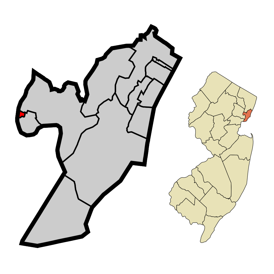 Locator map of East Newark