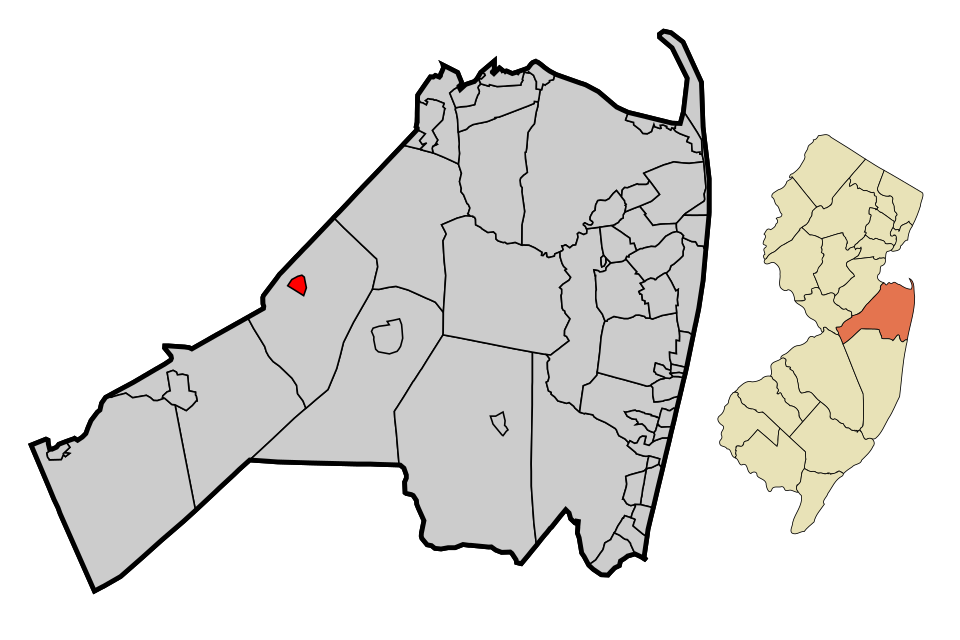 Locator map of Englishtown