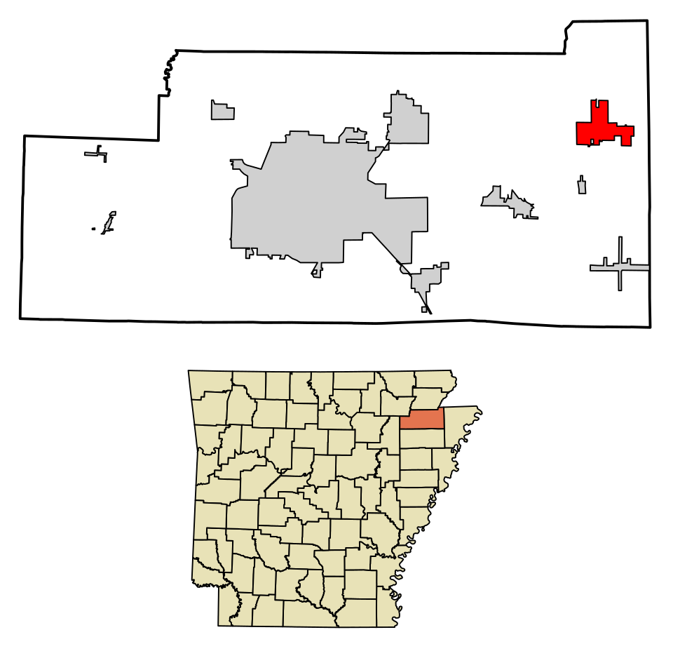 Locator map of Monette