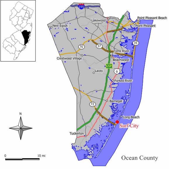 Locator map of Surf