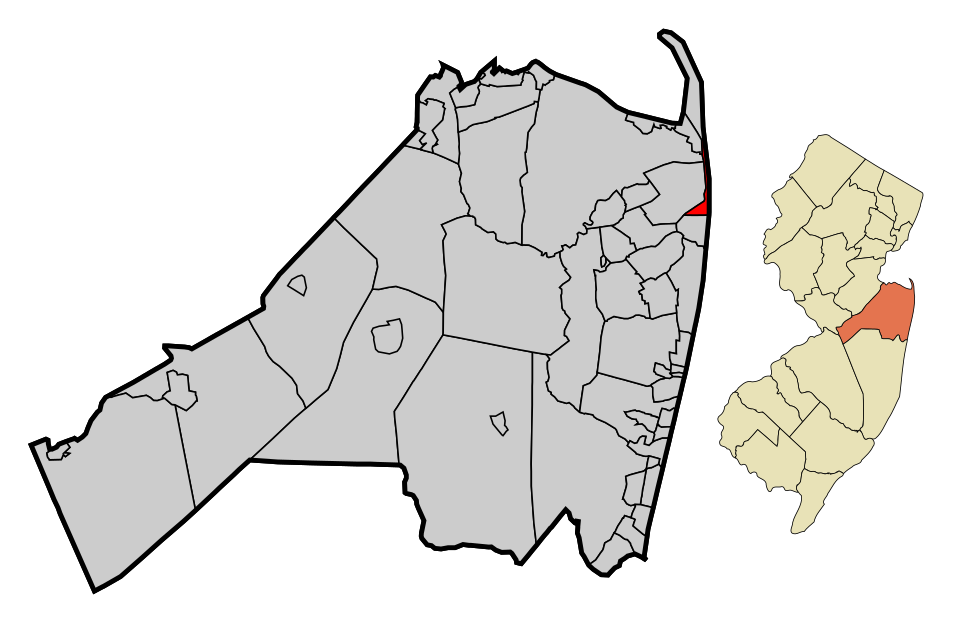 Locator map of Sea Bright