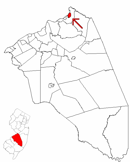 Locator map of Bordentown