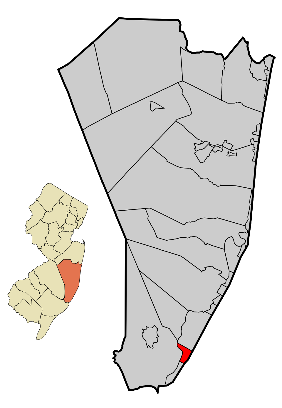 Locator map of Beach Haven