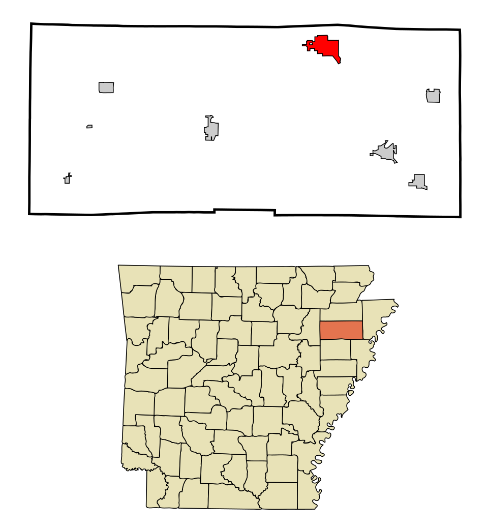 Locator map of Trumann