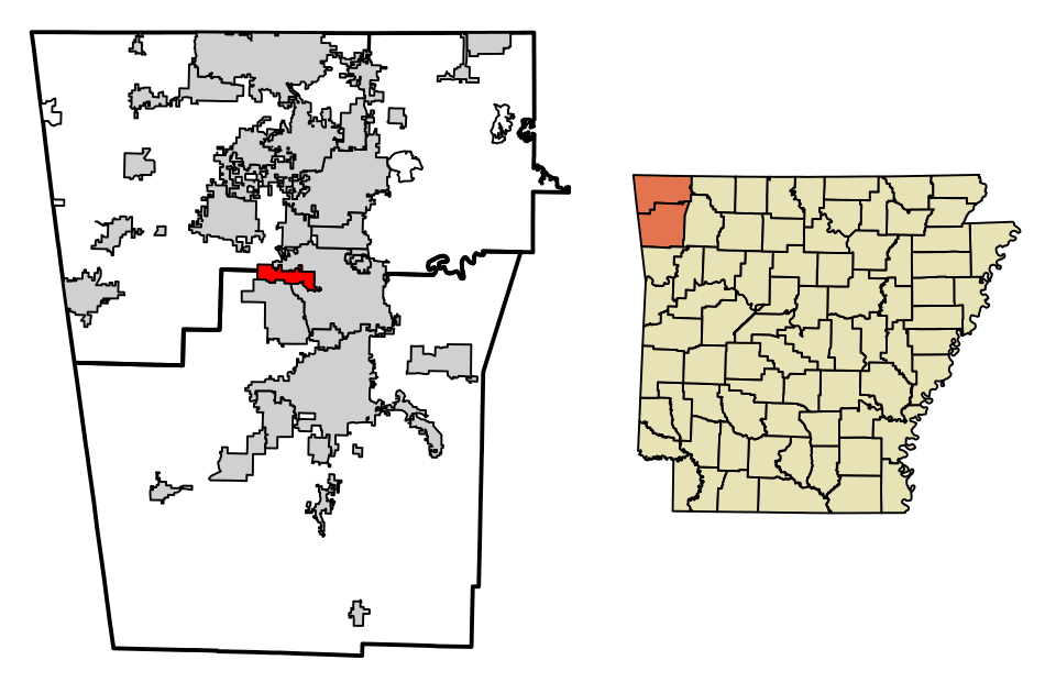 Locator map of Elm Springs