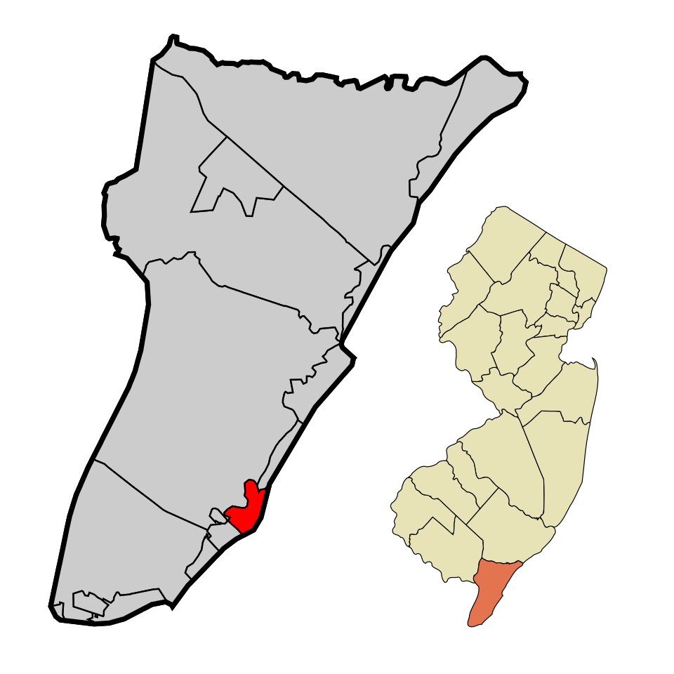 Locator map of North Wildwood