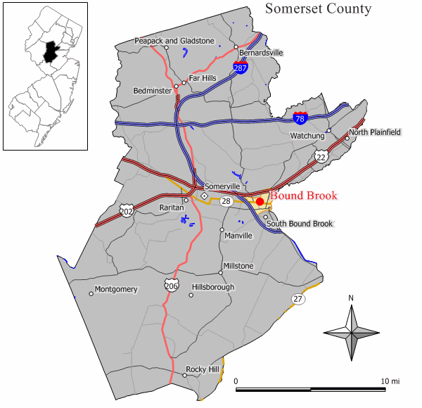 Map of Bound Brook