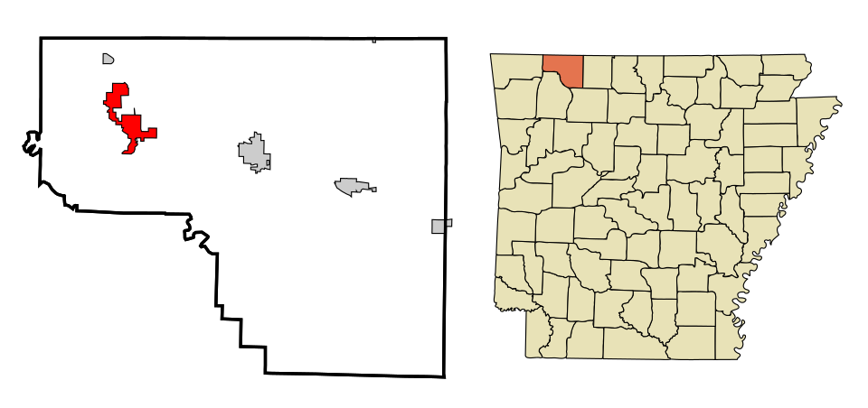 Locator map of Eureka Springs